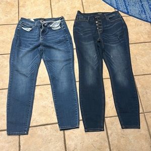 Lot of 2 Pairs Judy Blue Skinny Fit Jeans Size 14W Women’s